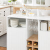 SoBuy Penisola Kitchen Neodvisna kuhinja Mobile Bianco-Natural Crenrenza 105x60x105 cm KNL07-WW