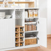 SoBuy Penisola Kitchen Neodvisna kuhinja Mobile Bianco-Natural Crenrenza 105x60x105 cm KNL07-WW