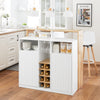 SoBuy Penisola Kitchen Neodvisna kuhinja Mobile Bianco-Natural Crenrenza 105x60x105 cm KNL07-WW
