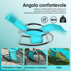 SoBuy 2 x vrtni krov za zibanje z naslonom za glavo in modrim žepom OGS28-HBX2