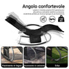 SoBuy Osvojič za vrtni krov z naslonom za glavo in črni Tascine OGS28-SCH