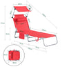SoBuy Zložljiva blazina za sončno blazino in nastavljiva strešna streha 4 Ponovni vogali z rdečim organizatorjem, OGS48-R