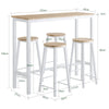 SoBuy Set 5 miza s 4 stolčki, miza za pult z bar s polotoki stolčki OGNT22 -Own Kitchen
