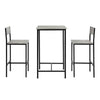 SoBuy 3-delna set miza z 2 mobilnim stolčkom v industrijskem slogu, L60*P60*A97cm, siva OGT27-HG