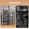 SoBuy Nastavite 3 namizne kose z 2 mobilnim stolčkom v industrijskem slogu, L60*P60*A97cm, OGT27-N Wood