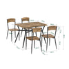 SoBuy Set 5 kosov mize s 4 mobilnimi kuhinjskimi omarici mobilni set kosilo za kosilo rjava 110x76x70cm OG49-F