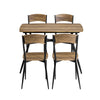 SoBuy Set 5 kosov mize s 4 mobilnimi kuhinjskimi omarici mobilni set kosilo za kosilo rjava 110x76x70cm OG49-F