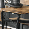 SoBuy Set 5 kosov mize s 4 mobilnimi kuhinjskimi omarici mobilni set kosilo za kosilo rjava 110x76x70cm OG49-F
