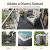 Sobuy SDA14-HG, vrtne ploščice 15 kosov prepletenih nedrsečih zunanjih talnih ploščic za balkon in vrt sive 30,5x30,5x2 cm