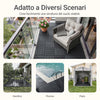 Sobuy SDA14-HG, vrtne ploščice 15 kosov prepletenih nedrsečih zunanjih talnih ploščic za balkon in vrt sive 30,5x30,5x2 cm