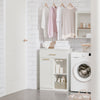 SoBuy Garderoba Portabiancheria z zložljivimi kopalniškimi zložljivimi vrati z 1 belim predalom 66x37x95cm BZR66-W