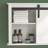 SoBuy Kopalniška stenska omara, stenska enota z drsnimi vrati, kuhinjska omarica, bela, 68x20x48 cm, BZR71-W