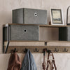 SoBuy Stenski obešalnik s 3 košara in 7 kljukic polica stenska enota vintage garderoba 100x20x30cm fhk26-n