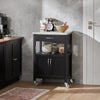 SoBuy Kuhinja Trollery Black Kitchen Kitchen Kuhanje s kolesi FKW22-SH