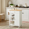 SoBuy Kuhinjski karte stol kuhanje bela kuhinjska kuhinja s kolesi FKW46-WW