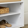 SoBuy Klop s sedežem, stojalo za čevlje z 2 drsnimi vrati, vhodna klop s prostorom za shranjevanje, 85x37x49cm FSR116-W