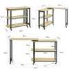 SoBuy Kavna miza z namiznimi kolesi v obliki črke LA z dvema policama, industrijski slog Angle Desk Console, L133XP69XA30CM, FWT83-N