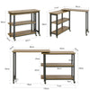 SoBuy Kavna miza z namiznimi kolesi v obliki črke LA z dvema policama, industrijski slog Angle Desk Console, L133XP69XA30CM, FWT83-PF