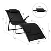 SoBuy Garden Deckchair zložljive postelje Odstranljivi nasloni za glavo 173x54x69cm črna zmogljivost 150 kg OGS45-SH