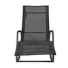 SoBuy Vrtni zibanje fotelja z zunanjim stolčkom za zibanje s stranskim žepom do 150 kg temno sivega OGS47-MS