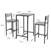 SoBuy 3-delna set miza z 2 mobilnim stolčkom v industrijskem slogu, L60*P60*A97cm, siva OGT27-HG
