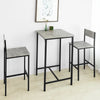 SoBuy 3-delna set miza z 2 mobilnim stolčkom v industrijskem slogu, L60*P60*A97cm, siva OGT27-HG