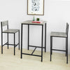 SoBuy 3-delna set miza z 2 mobilnim stolčkom v industrijskem slogu, L60*P60*A97cm, siva OGT27-HG