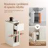 SoBuy FBT111-WNx2 coppia comodini bianchi ai lati del letto matrimoniale