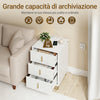 SoBuy FBT115-L-W Bedroom Bedside Table - Bedside Table with 3 Drawers, Living Room Coffee Table - Modern Chest of Drawers L40 x D40 x H63 cm White