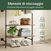 SoBuy KLS20-SCH, Stensko obešalo za plašče z 2 policama iz MDF, Prostorsko stojalo za oblačila s kapaciteto 45 kg, Garderobna omara za spalnico in vhod, 91,5 x 48 x 220 cm, industrijska črna