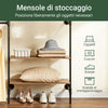 SoBuy KLS20-SCH, Stensko obešalo za plašče z 2 policama iz MDF, Prostorsko stojalo za oblačila s kapaciteto 45 kg, Garderobna omara za spalnico in vhod, 91,5 x 48 x 220 cm, industrijska črna