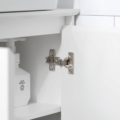 SoBuy Mobilna podlaga za kopalniške omare za umivalnik z 2 belimi vrati 60x30x60cm BZR108-W