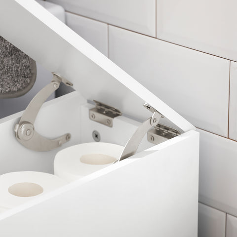 SoBuy Tarrelska soba za varčevanje s policami niša 20 cm z organizatorjem koles organizator kopalnica kopalniška omara za mobilne kopalnice beli toaletni papir 20x60x75cm BZR111-W