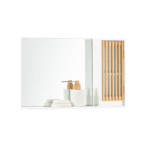 SoBuy Kopalniška viseča omara z ogledalom omara kopalnica kopalnica kopalnica 60x12x40cm BZR128-W