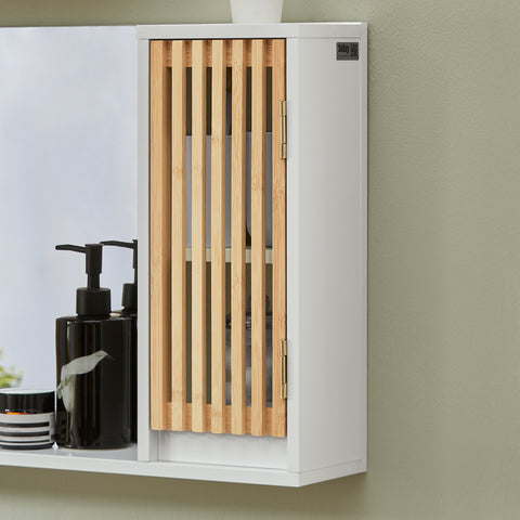 SoBuy Kopalniška viseča omara z ogledalom omara kopalnica kopalnica kopalnica 60x12x40cm BZR128-W