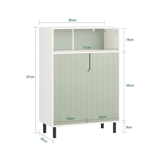 SoBuy Kopalniška omarica kopalniška omarica kopalniška omarica s 3 policami in 2 vrati, omara zelena posoda 60x30x87cm, BZR138-gr