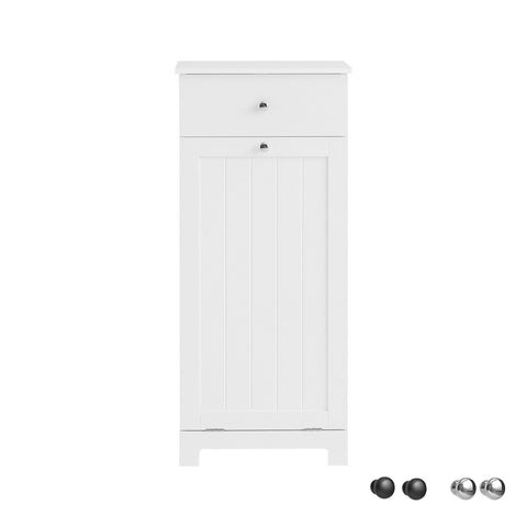 SoBuy Vrata za pranje kopalnic s predalom in košarico za perilo Sporca L40*P38*A90cm, bela, BZR21-W
