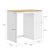 SoBuy BZR223-WN, Washing Machine Cabinet with Laundry Basket 100x60x95 cm Laundry & Bathroom | Cabinet Above Washing Machine, Washing Machine Cover with Removable Clothes Airer, White and Wooden Wardrobe