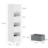 SoBuy BZR232-W Colonna Salvaspazio Armadio Multiuso con 4 Ante e 3 Ripiani Aperti (immagine 3/12)