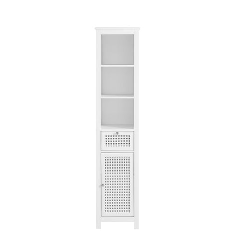 SoBuy Kopalniška omara s predalnim omarico kopalniška omara z vrati z vrati, da naredite tla kopalniška skrinja v BZR36-W