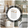 SoBuy BZR54-W Space-saving bathroom cabinet with wheels, compact cabinet with 3 drawers, for toilet, wooden bathroom cabinet, easy to move, white, 65x23x82cm