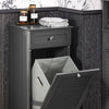 Kopija SoBuy Vrata za pranje kopalnic s predalom in umazano perilo košarico, industrijski slog, BZR21-DG