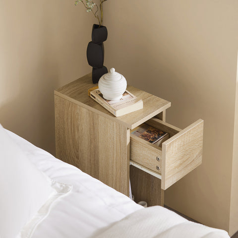 SoBuy Posteljna miza s predalom za spomladansko posteljo 20x60x35 cm, naravni fbt111-n
