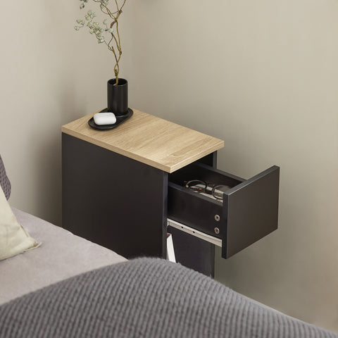 SoBuy Posteljna miza s predalom za spomladansko posteljo 20x60x35 cm, črna FBT111-SCH