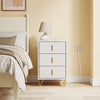 SoBuy FBT115-L-W Bedroom Bedside Table - Bedside Table with 3 Drawers, Living Room Coffee Table - Modern Chest of Drawers L40 x D40 x H63 cm White