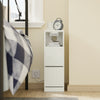 SoBuy FBT149-WN Slim Bedside Table with 2 Drawers and Shelf - White Night Table 20x35x60 cm