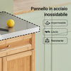 SoBuy FKW13-N Portasciugamani e cassetto carrello cucina in bambù 74x46x92cm