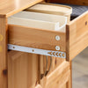 SoBuy FKW45-N, prostorsko varčna kuhinjska omarica iz masivnega lesa s kolesi - kuhinjski voziček s predali in policami za steklenice, kredenca za kuhinjo ali jedilnico, naravne barve 66×38×86 cm
