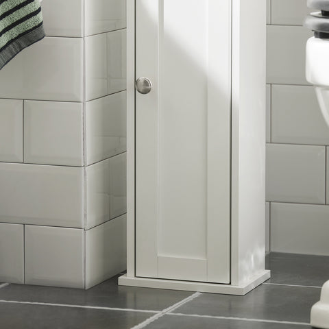 SoBuy Kopalniška talna kopalniška omara za varčevanje z belimi vrati