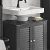 SoBuy Mobilna kopalniška pomivalna omarica pod umivalnikom z 2 vrati brez umivalnika (siva, za umivanje na tleh) FRG237-III-DG